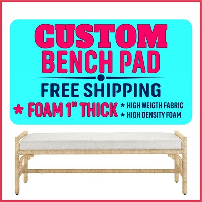 1" thick - Custom Bench Cushion with Chenille and Velvet Fabric - image1
